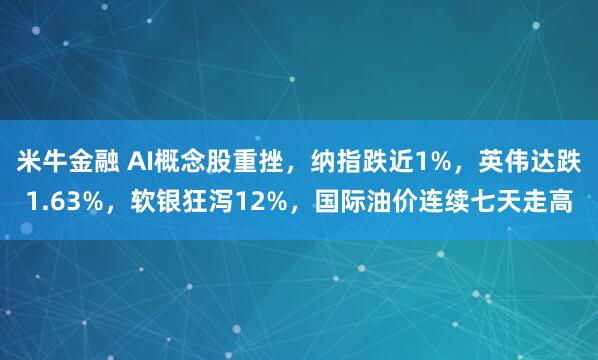 米牛金融 AI概念股重挫，纳指跌近1%，英伟达跌1.63%，软银狂泻12%，国际油价连续七天走高
